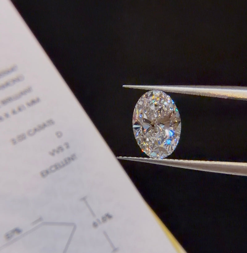 2.02ct Oval Lab Diamond — D color VVS2 | Exceptional Fire